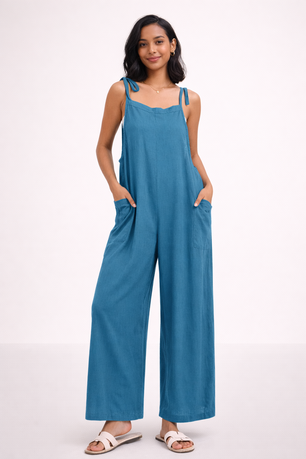 Tie Shoulder Jumpsuit Sewing Pattern, Comfy PDF Women Jumpsuit, Easy Wide Leg Overalls, Summer Loose Romper Pattern - Image 10