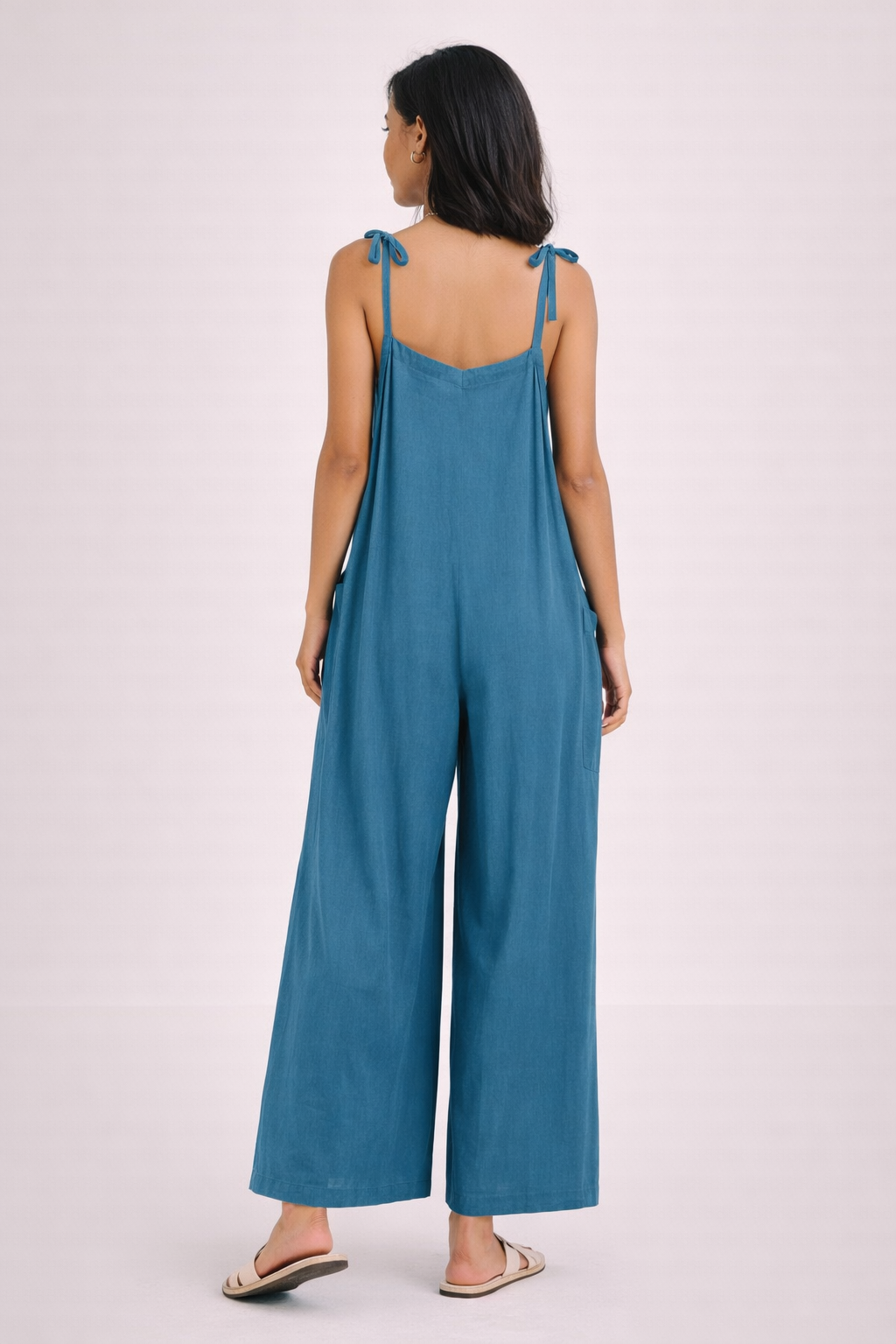 Tie Shoulder Jumpsuit Sewing Pattern, Comfy PDF Women Jumpsuit, Easy Wide Leg Overalls, Summer Loose Romper Pattern - Image 11