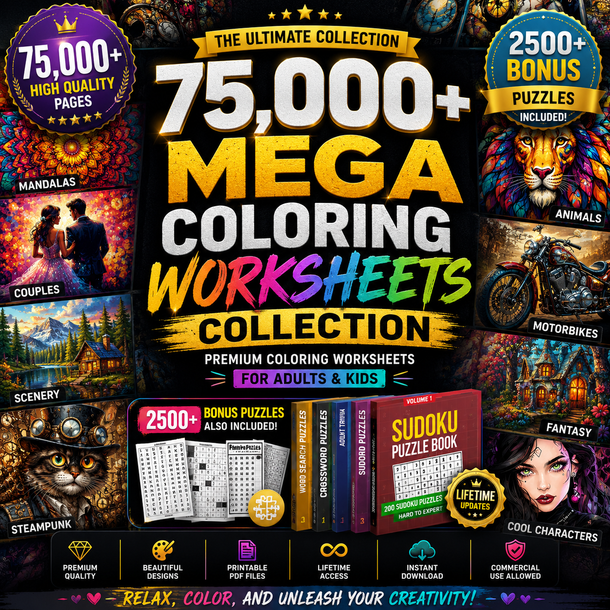 Ultimate Adult Coloring Pages Whole Shop Pass (Digital Download)