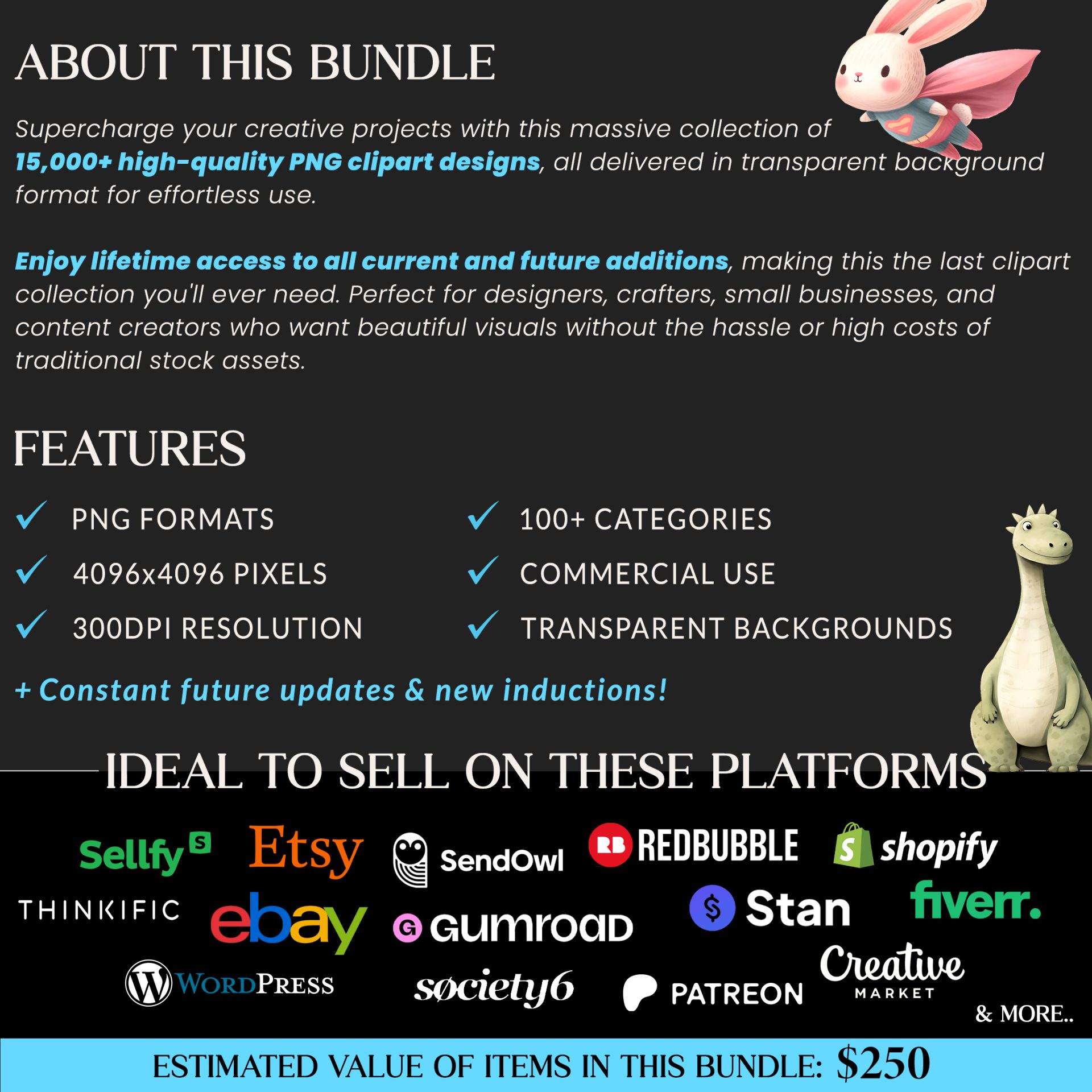 15000+ Mega Clip Art Whole Shop Bundle | Ultimate Commercial Graphics Collection for Cricut - Image 2