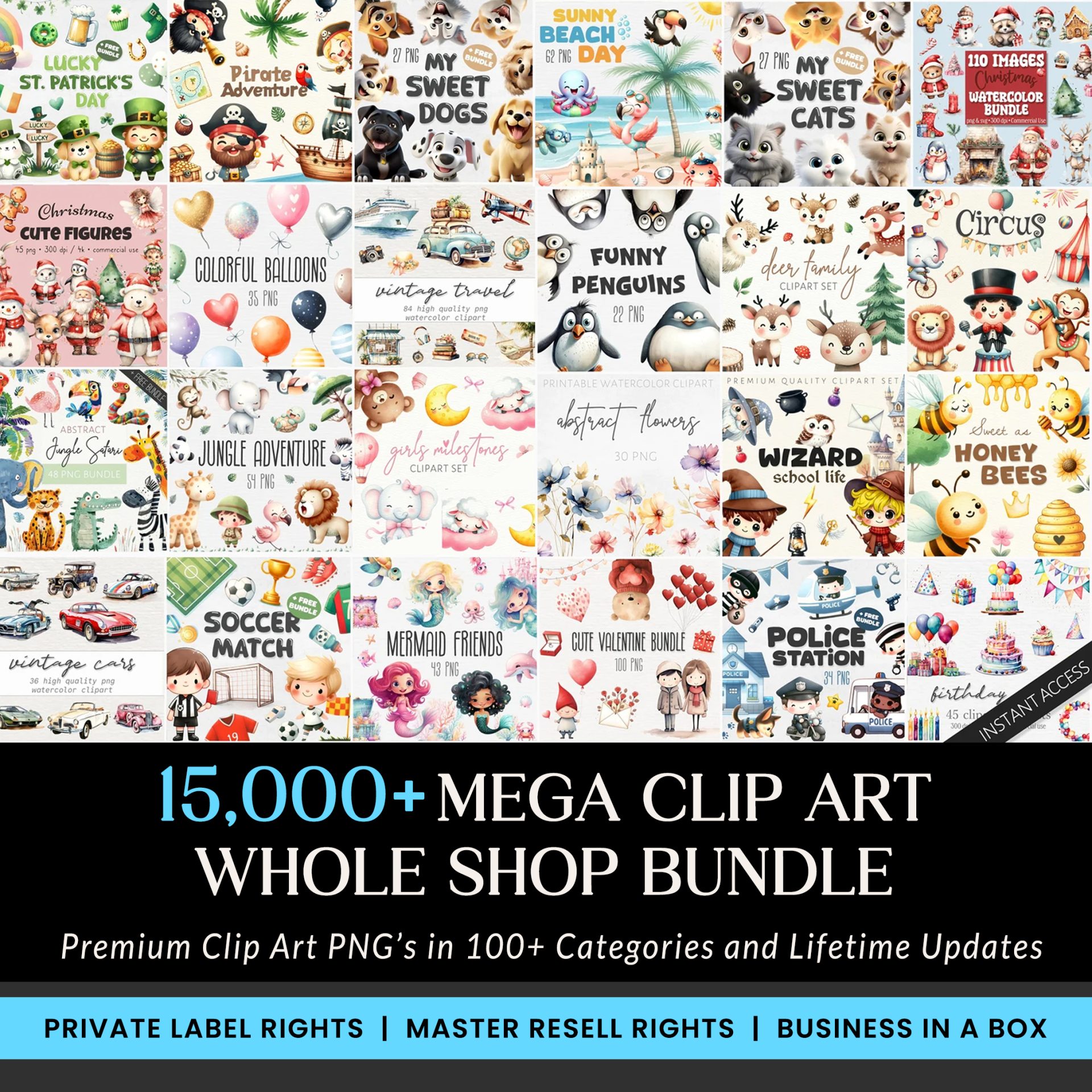 15000+ Mega Clip Art Whole Shop Bundle | Ultimate Commercial Graphics Collection for Cricut