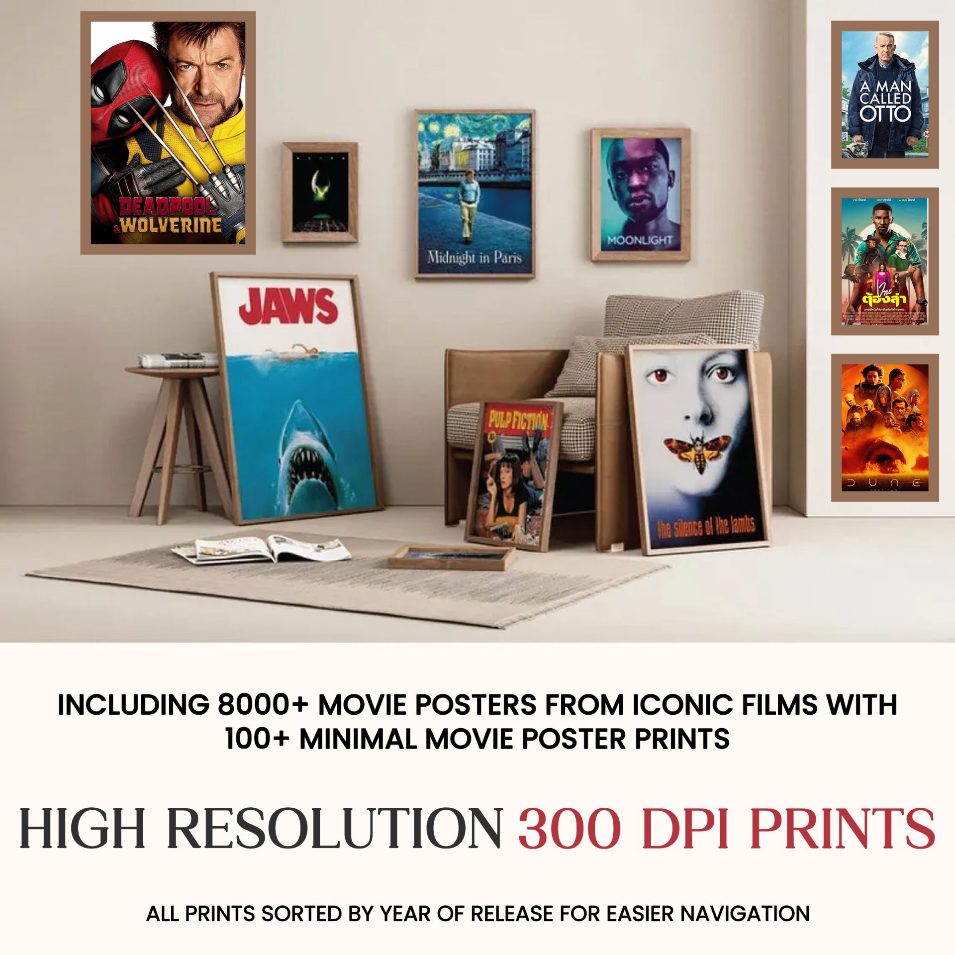 8,000+ Mega Movie Posters Bundle, 100+ Bonus Minimalist Movie Posters, High-Quality Digital Prints, Ultimate Cinema Wall Art Set - Image 2