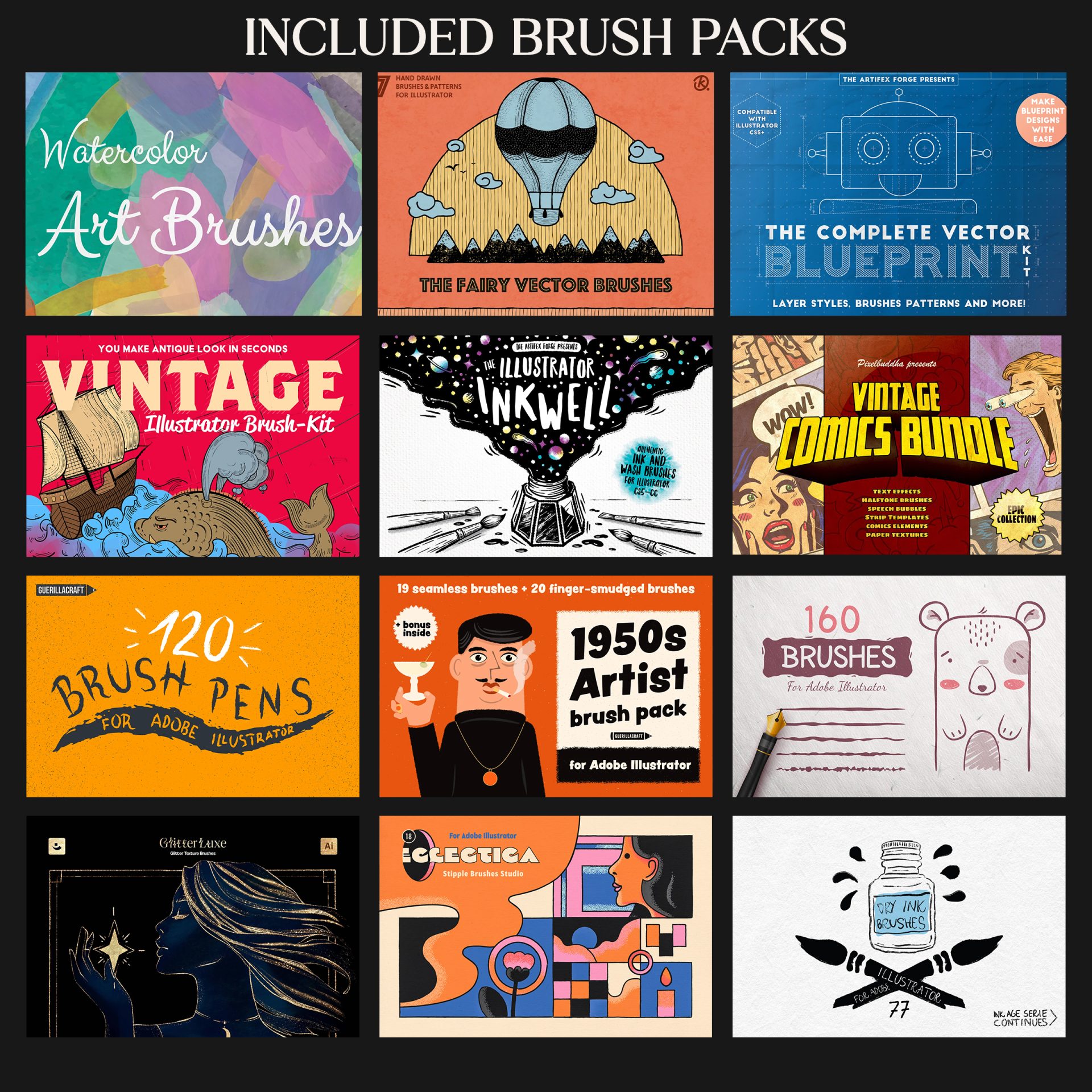 Illustrator Brushes Mega Bundle – Pro Design Collection - Image 5
