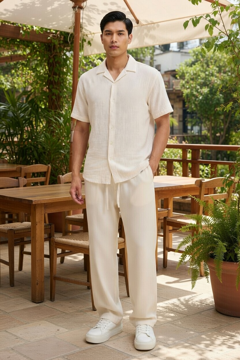 Men's Wide Leg Pants Sewing Pattern, Loose Fit Linen Trousers (PDF Download) - Image 7