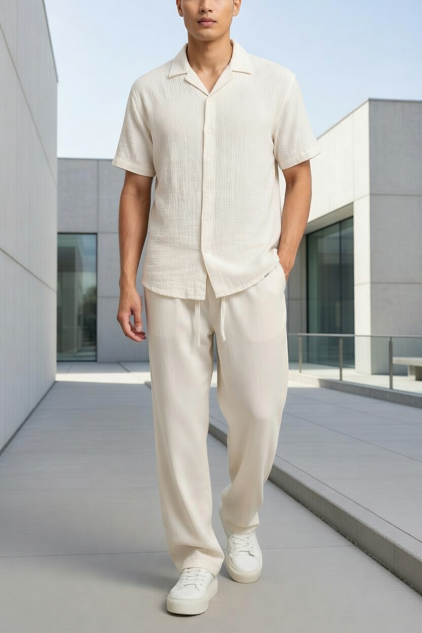 Men's Wide Leg Pants Sewing Pattern, Loose Fit Linen Trousers (PDF Download) - Image 8