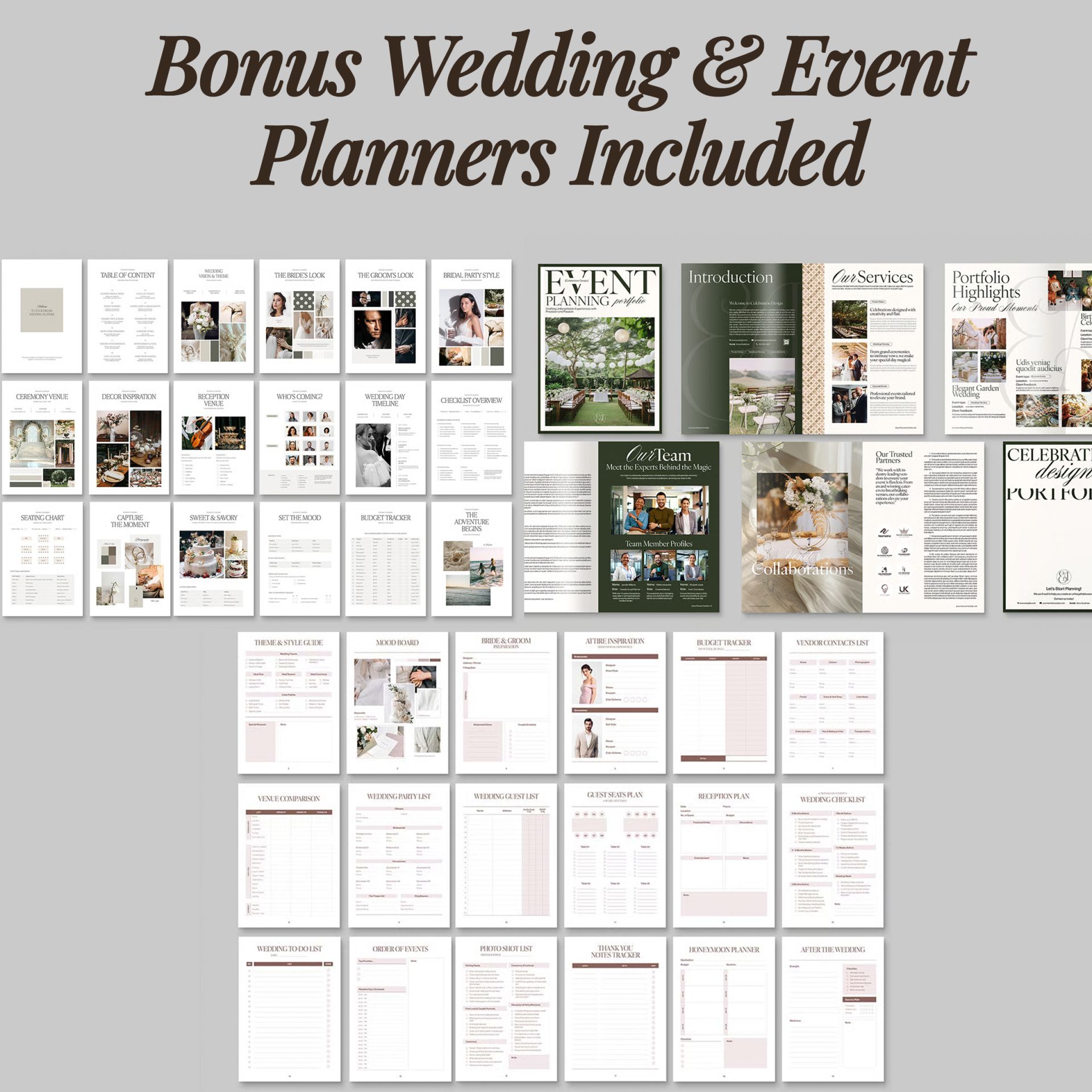 Minimalist Wedding Sign Bundle, Modern Canva Template (95+ Assets) - Image 11