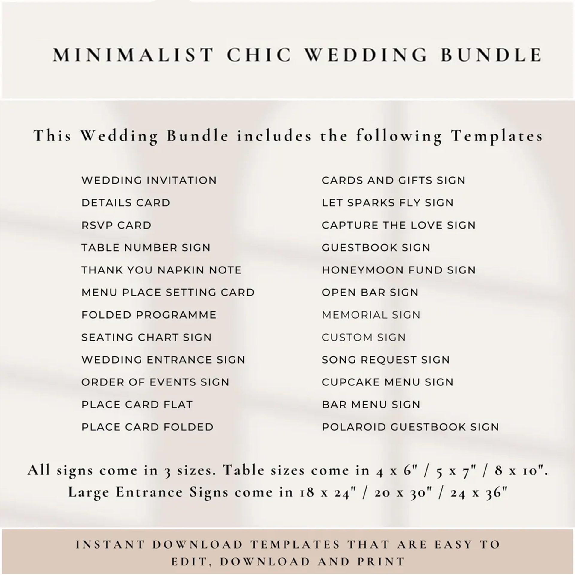 Minimalist Wedding Sign Bundle, Modern Canva Template (95+ Assets) - Image 12