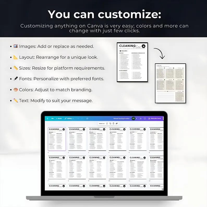 Airbnb Host Template Bundle: Signs, Checklists, Social Media (Canva Editable) - Image 2