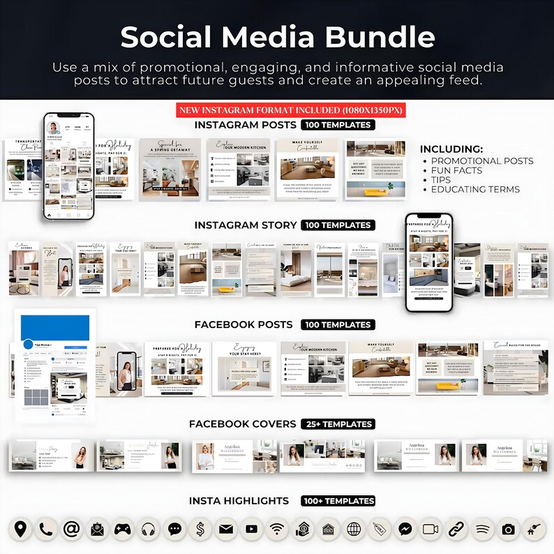 Airbnb Host Template Bundle: Signs, Checklists, Social Media (Canva Editable) - Image 4