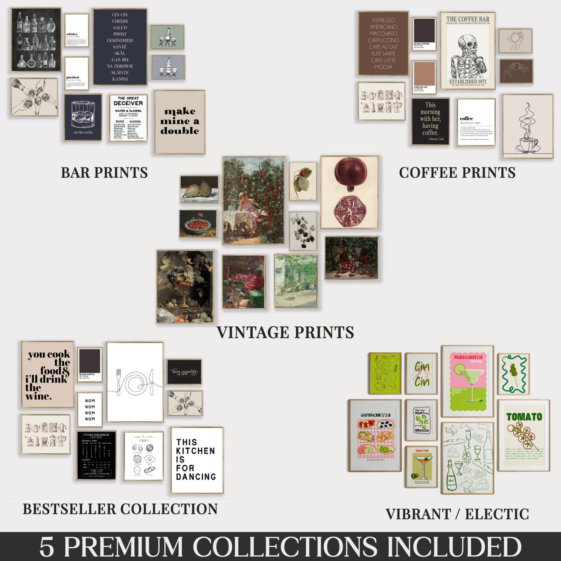 Set of 2000+ Kitchen Prints Bundle, Colorful Food & Drink Wall Art, HQ Digital Prints, PLR/MRR Aesthetic Dining Decor - Image 9