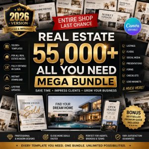 Real Estate Canva Template Bundle: Marketing & Social Media (Digital Download)
